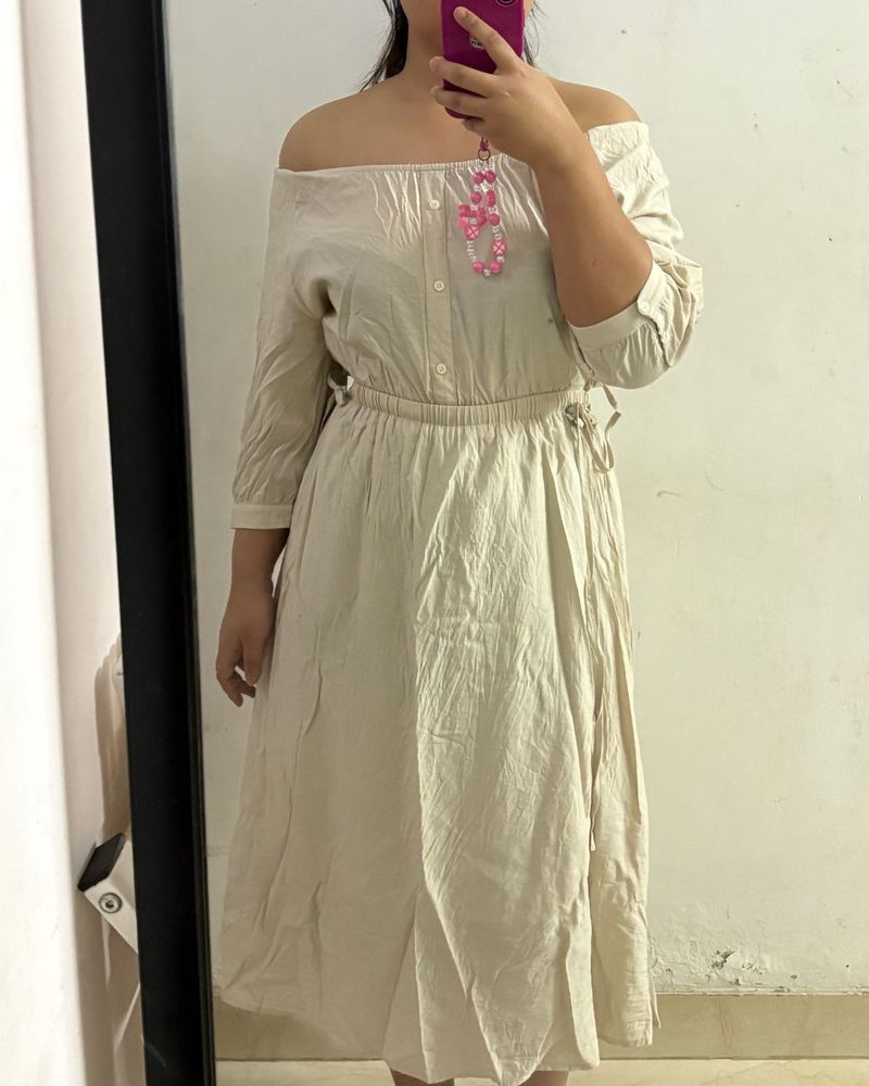 Off-Shoulder Midi Dress