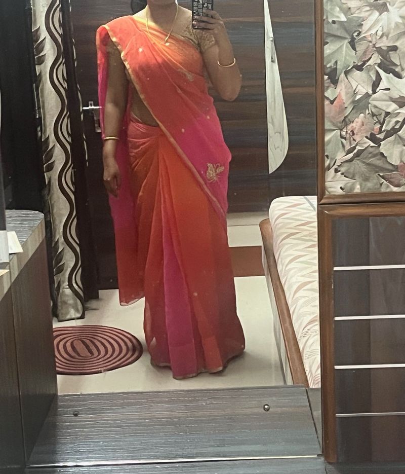 Elegant Ombre Chiffon pure Saree