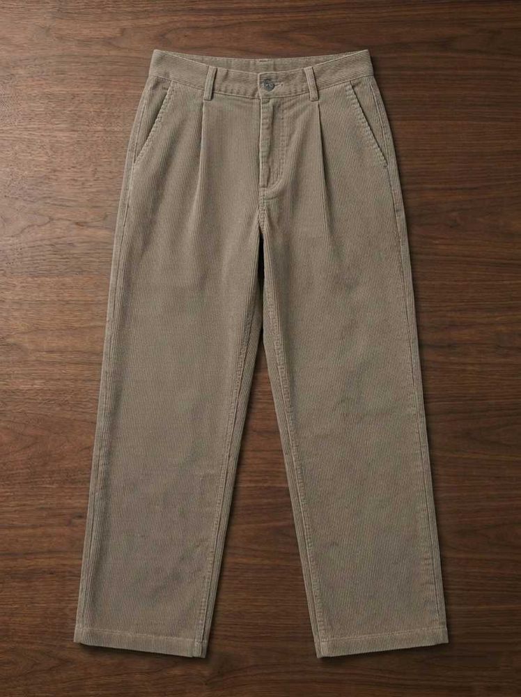 Corduroy Pleated Wide Leg Pants