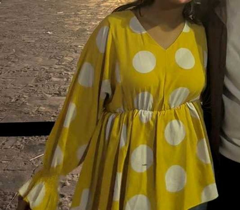 price drop!!! Yellow Polka Dot Blouse