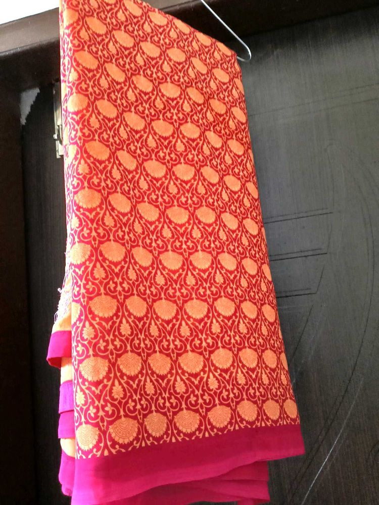 Beautiful Red &amp; Orange Saree