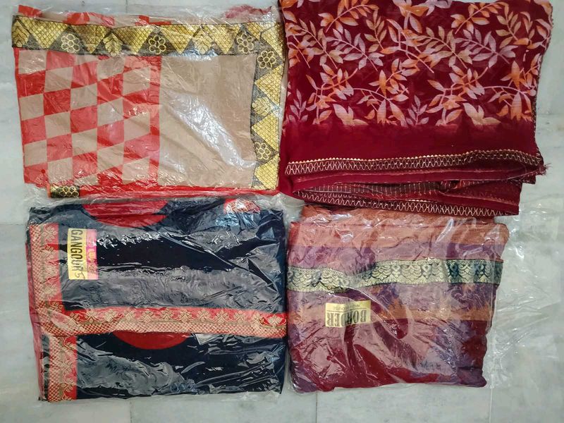 Set of 4 Beautiful Sarees