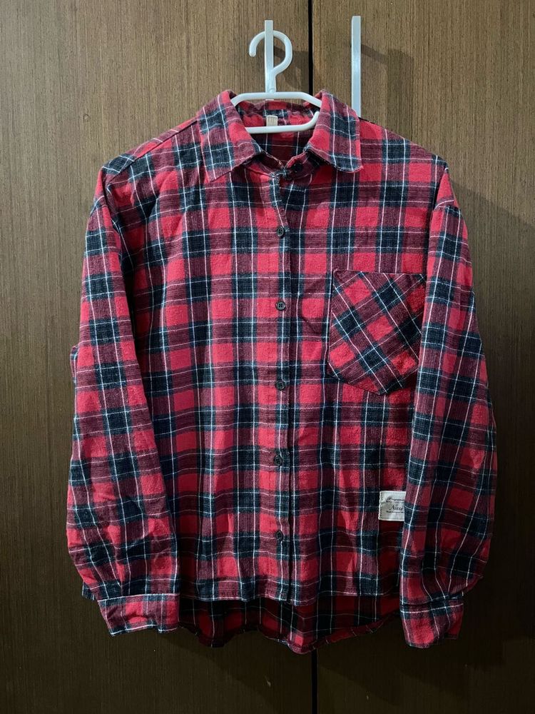 Red &amp; Black Plaid Flannel Shirt