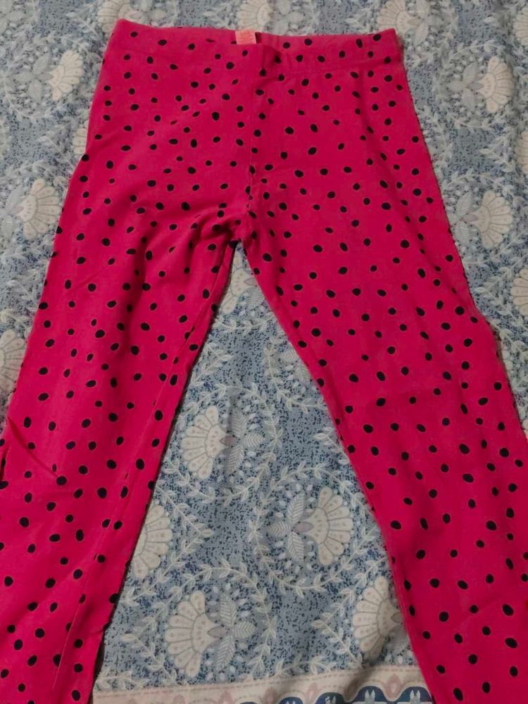 Pink Polka Dot Leggings
