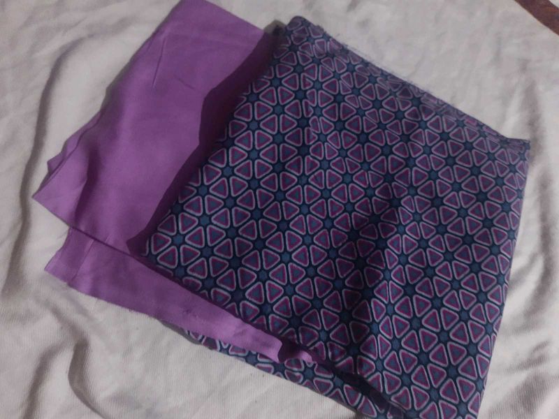Purple Geometric Print Kurta Set