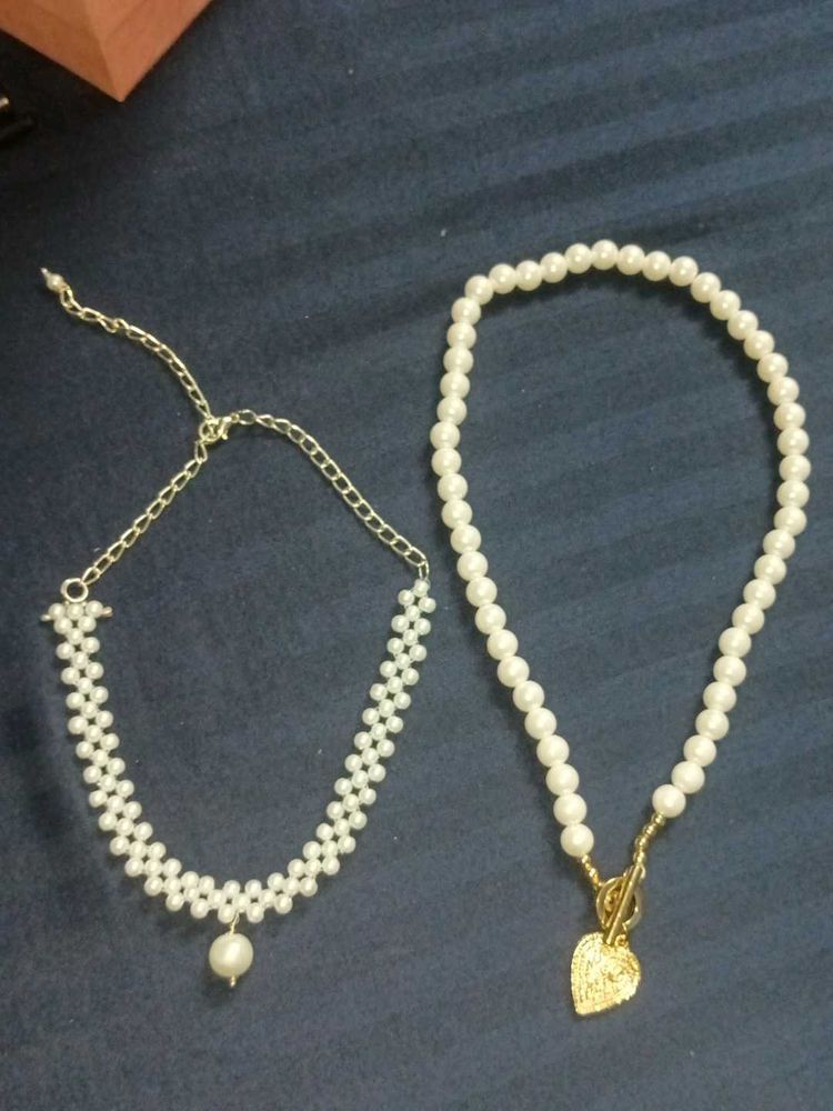 Elegant Pearl Necklace Set of 2