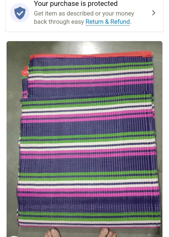 Striped Beach Mat Plastic