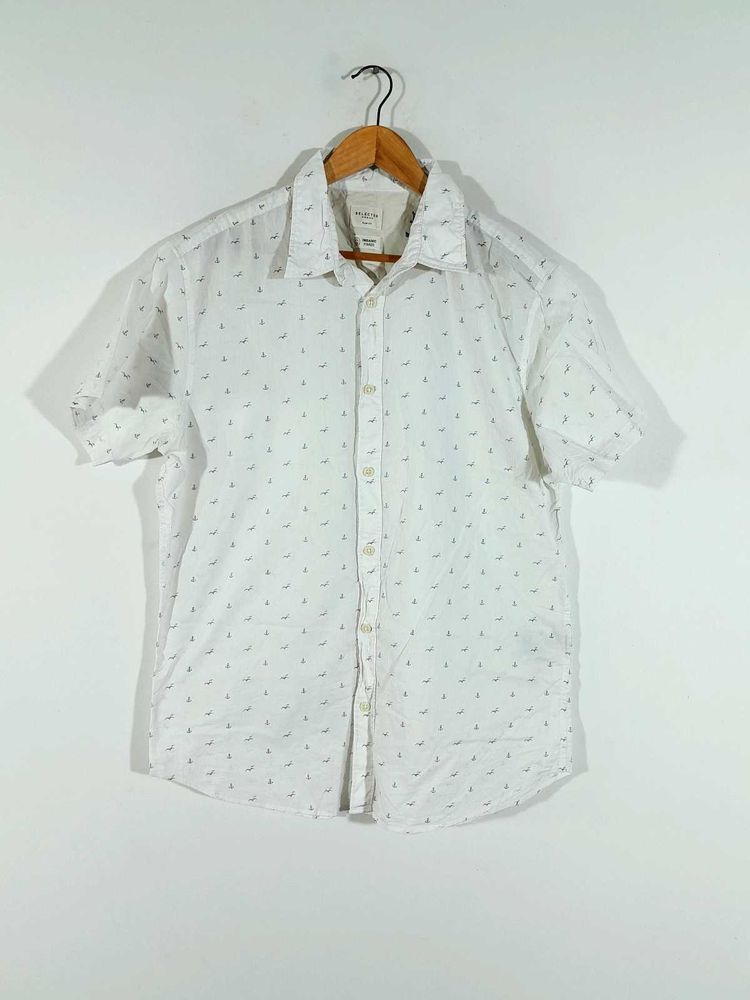 Off White Printed Shirt For Men's