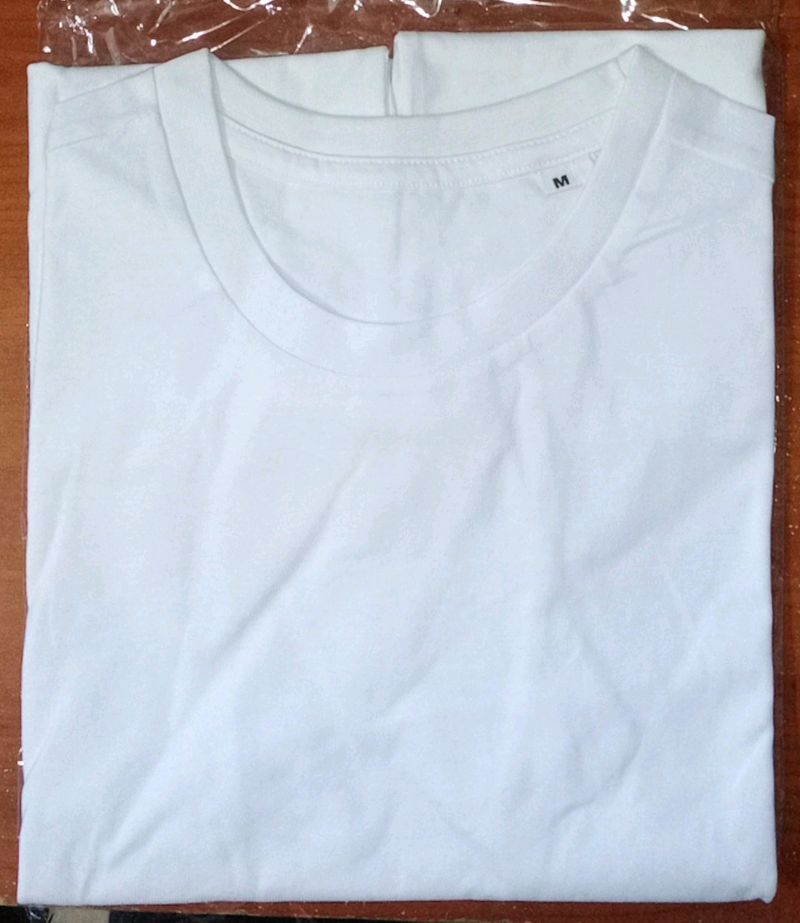 Men's Premium Solid Cotton White T-shirt