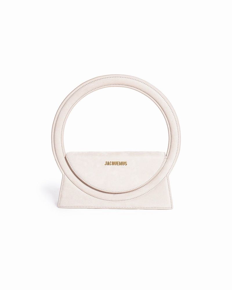 Jacquemus White Circle Handle Bag