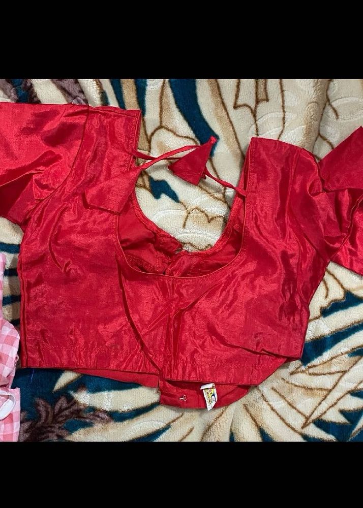 Vibrant Red Silk Blouse