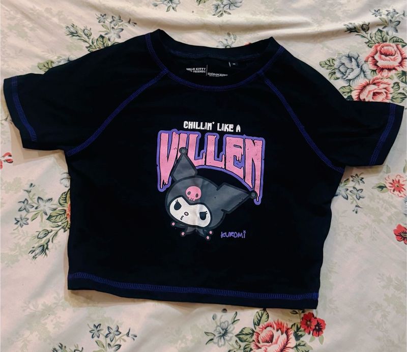 Kuromi "Chillin Like A Villain" Crop Top