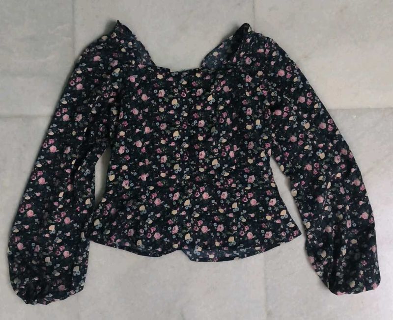 Floral Print Long Sleeve Top