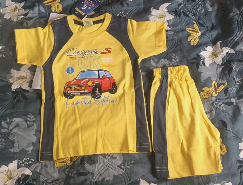 Cute Car Graphic Kids Clothing Set