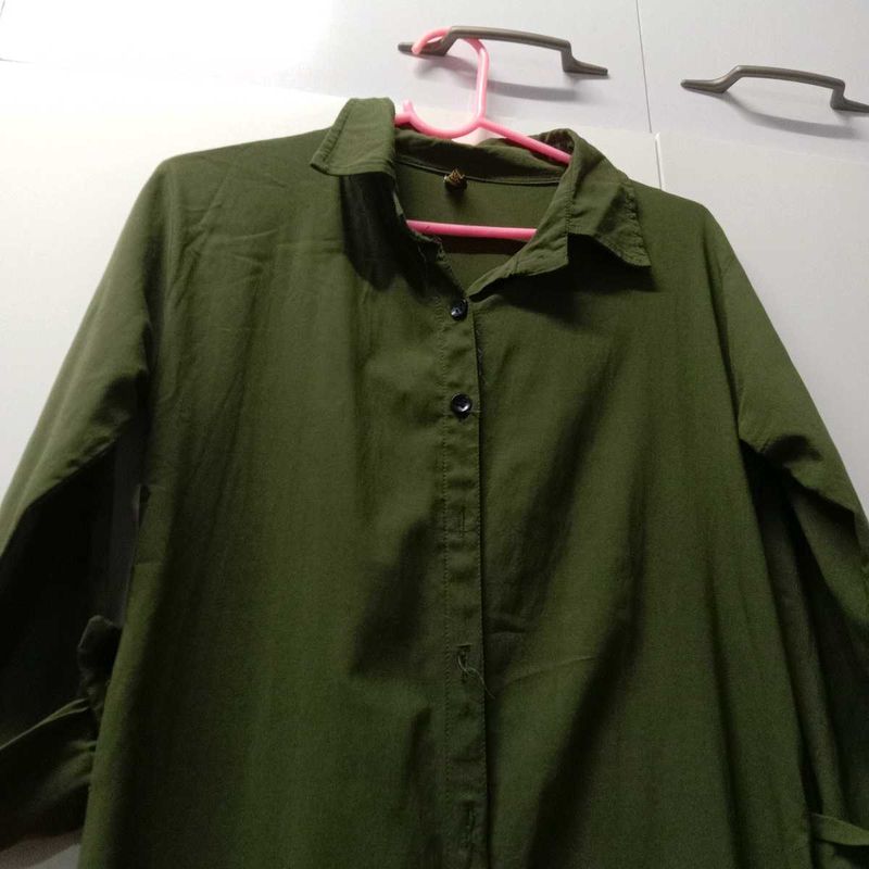 Olive Green Oversized Shirt