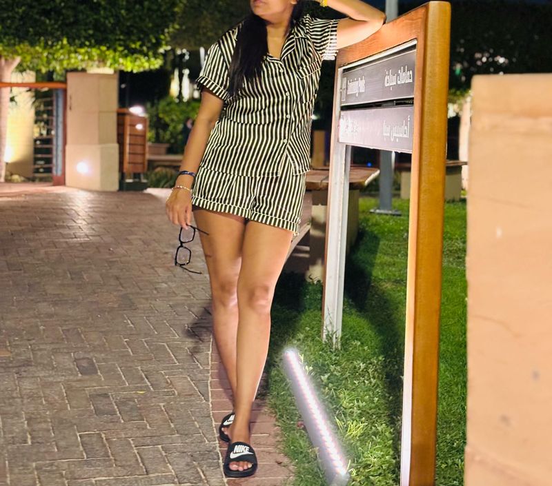 Stylish Striped satin night wear