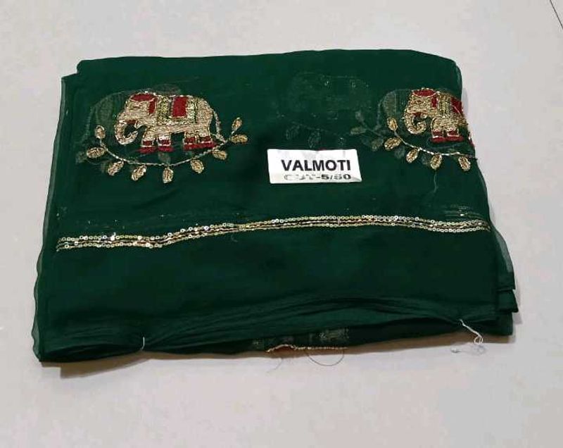 Emerald Green Saree with Elephant Motif