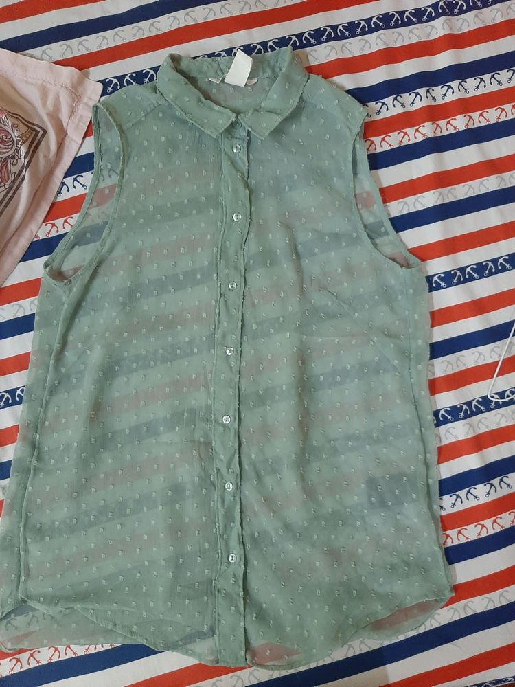 Women Oliv Green Top
