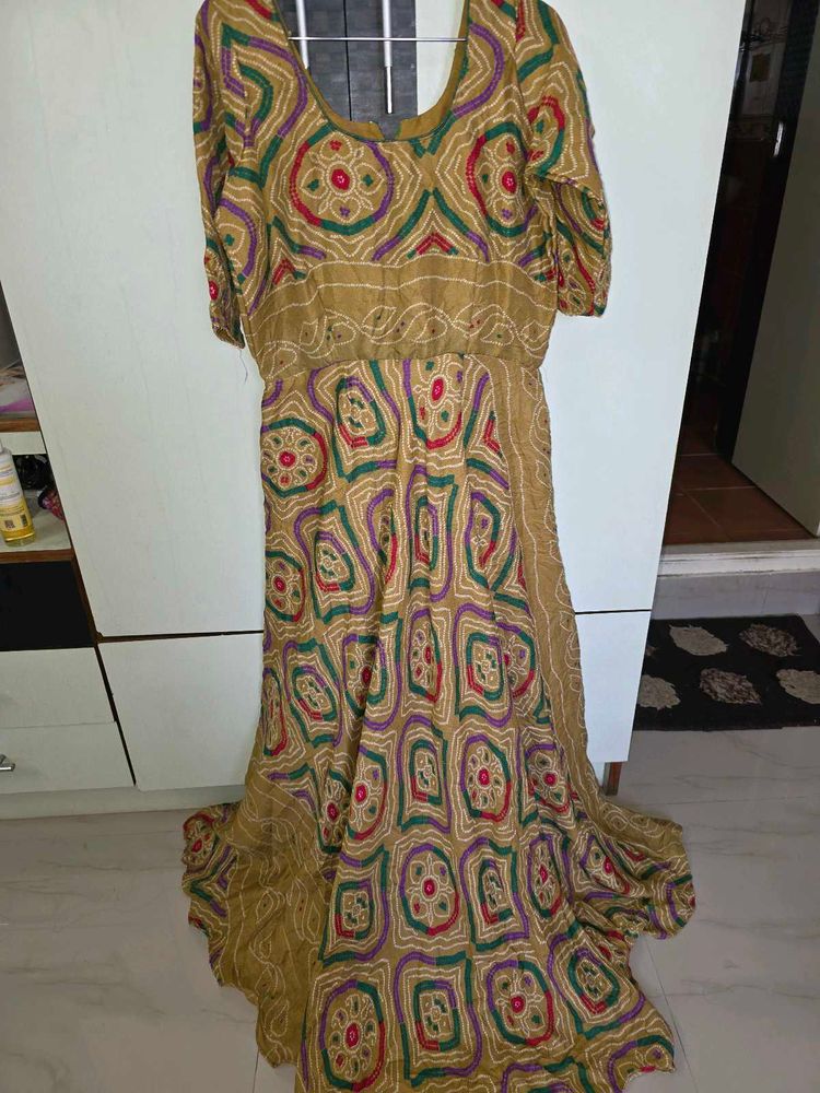 Beautiful Ethnic Gown with Bohemian Print