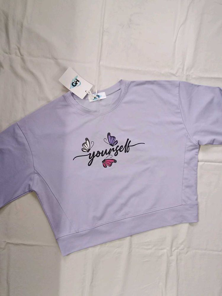 Cute Butterfly "yourself" Graphic Crop Top
