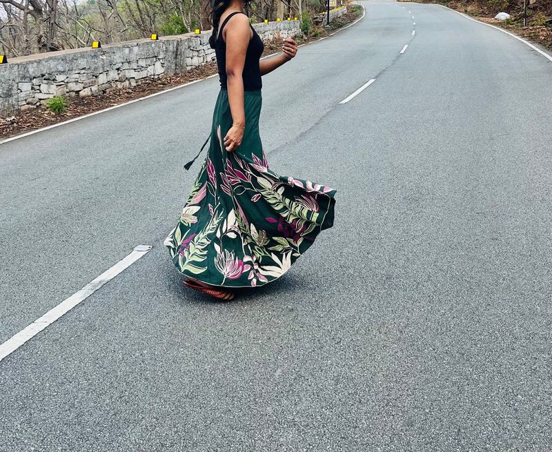 Bohemian Floral Print Maxi Skirt or can ethnic