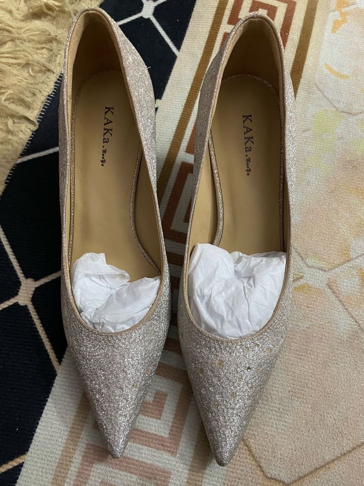 Sparkling Silver Heels