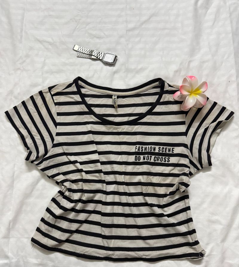 Striped Graphic Tee
