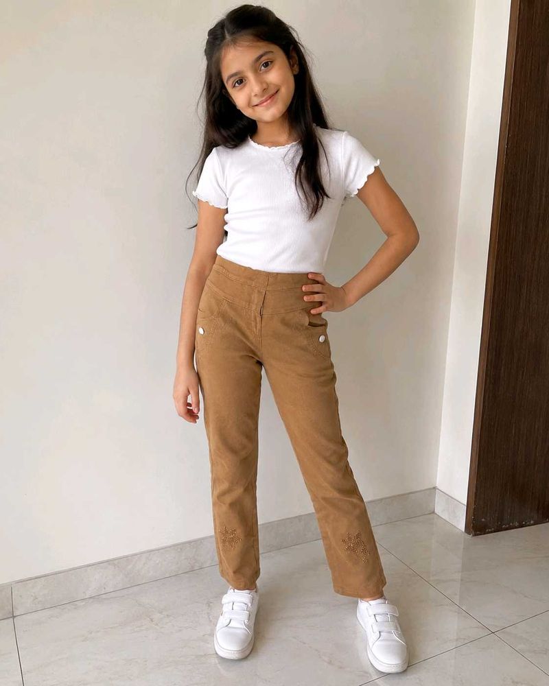 Stylish Brown Embellished Pants