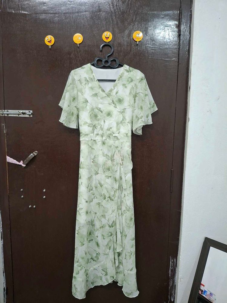 Floral Wrap Midi Dress