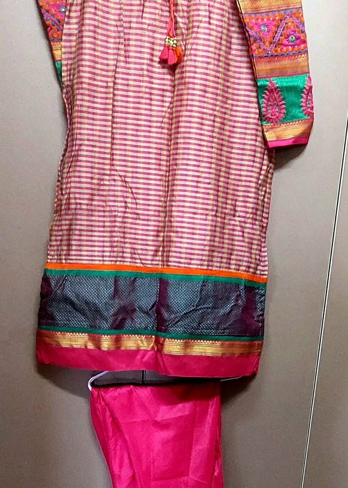 Vastra brand silk salwar with churidhar pants