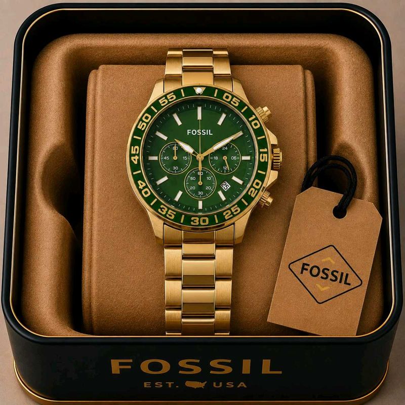 Fossil Chronograph Green Dial Watch