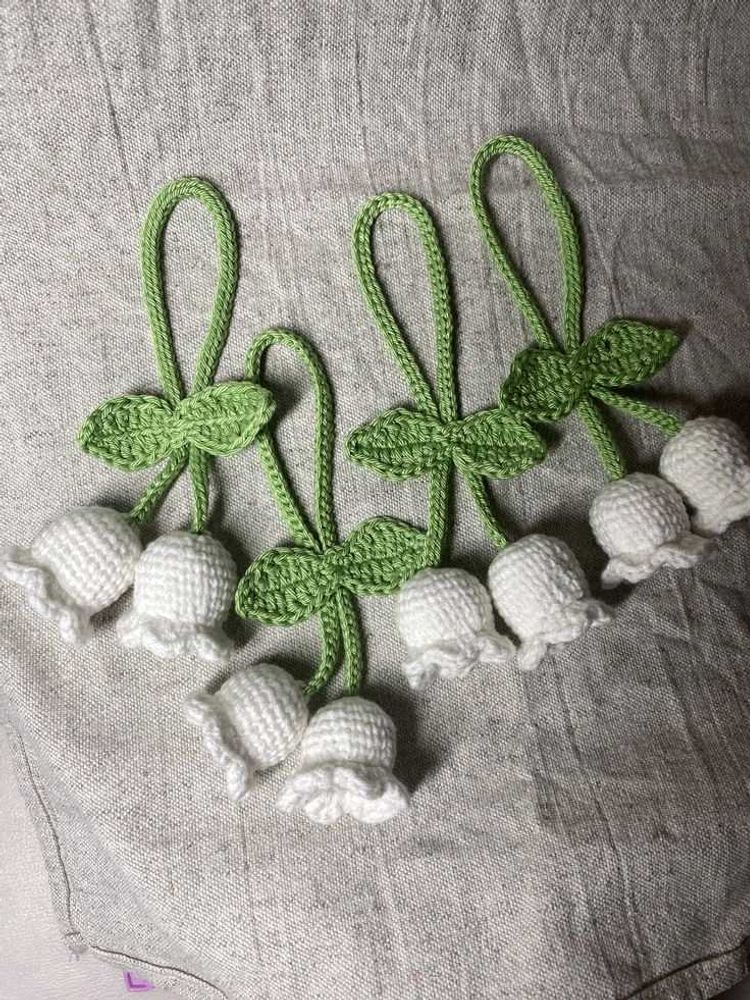 Handmade Crochet Lily of the Valley Ornaments(set