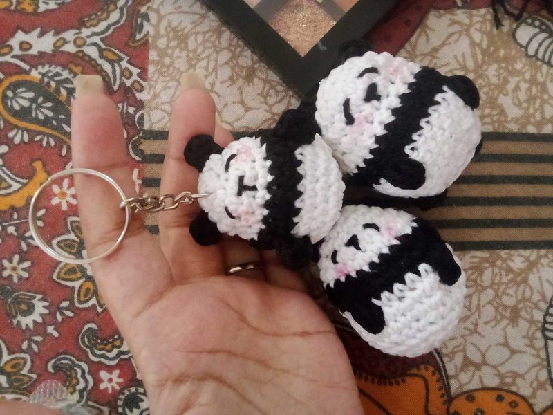 3 panda keychain for only 159rs