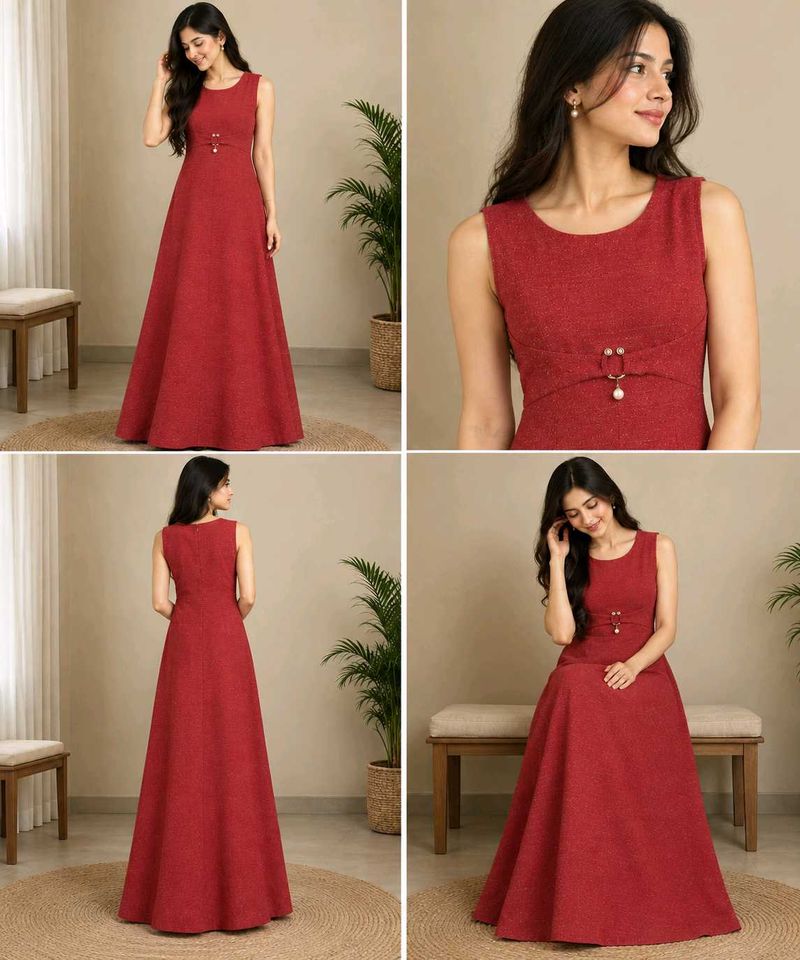 Elegant Red Sleeveless Maxi Dress
