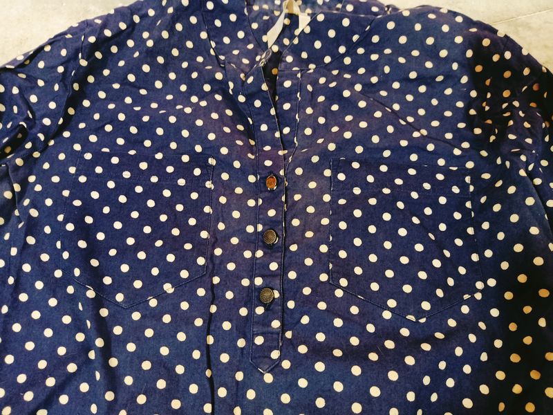 Dressberry Polka Dot Top For Office