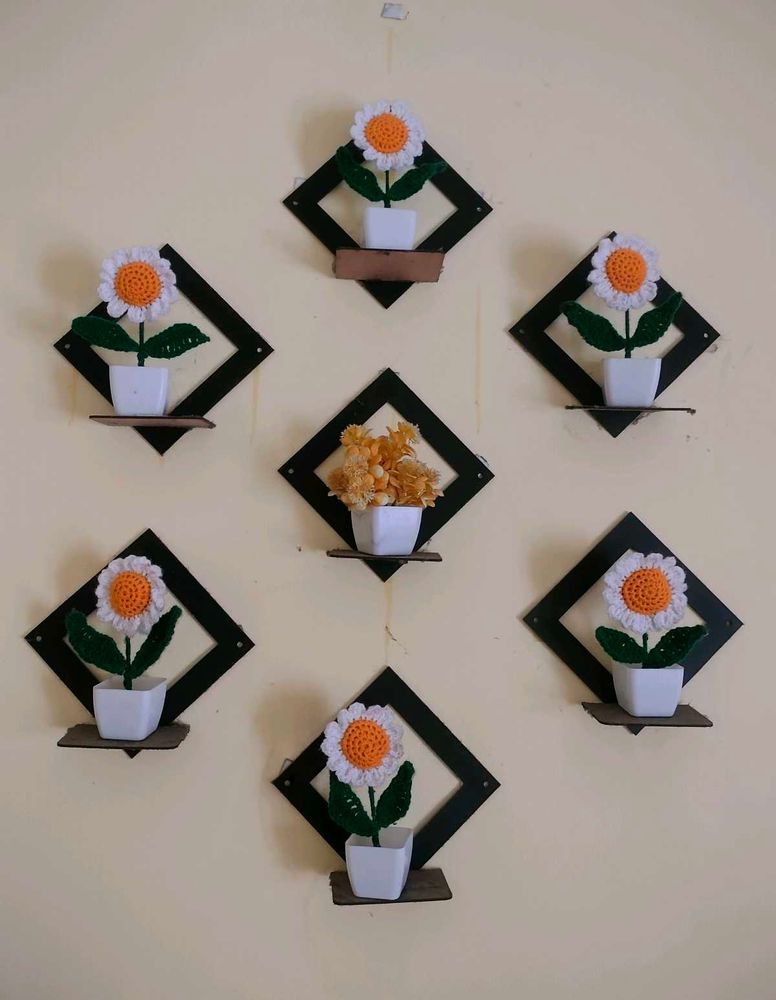 Crochet Daisy Flower pot