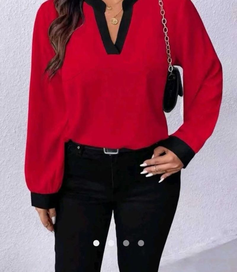 Vibrant Red Long Sleeve Top