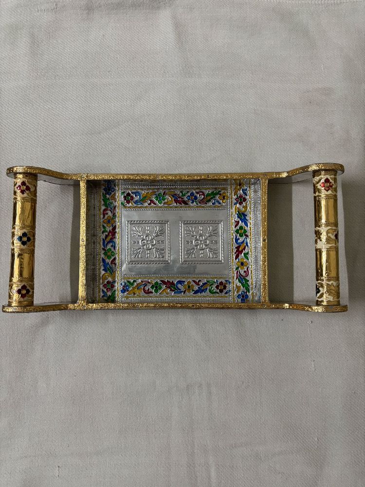 German Silver Plated Rectangular Tray With Handles