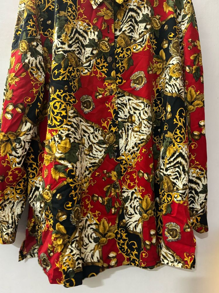 Bold Print Button-Up Top