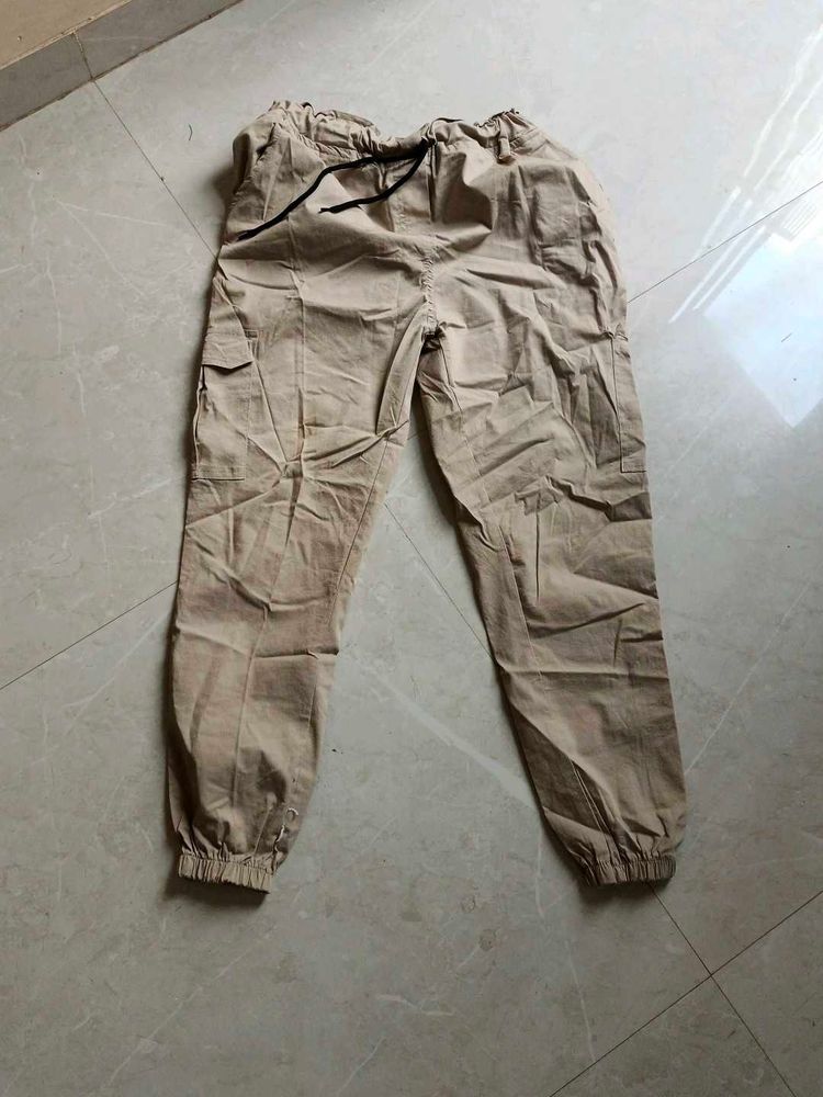 Khaki Cargo Jogger Pants