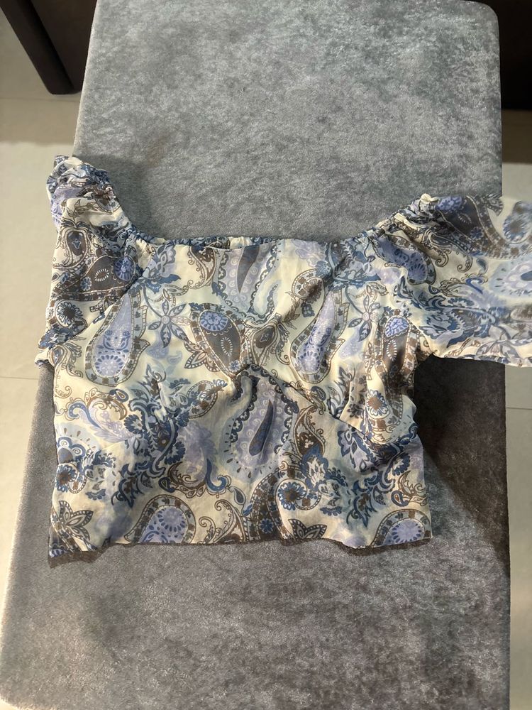 Boho Paisley Print Crop Top