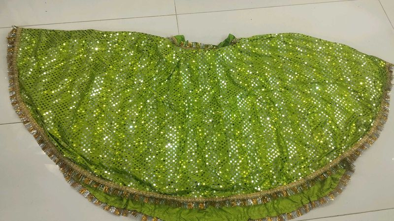Sparkling Sequined Lime Green Skirt
