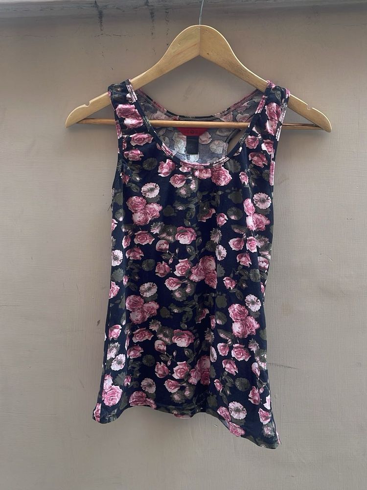 Floral Print Racerback Tank Top