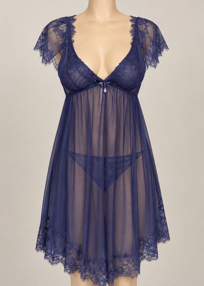 Navy Lace Teddy lingerie