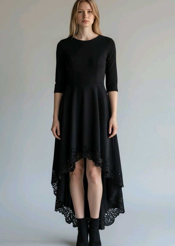Elegant Black High-Low Dress