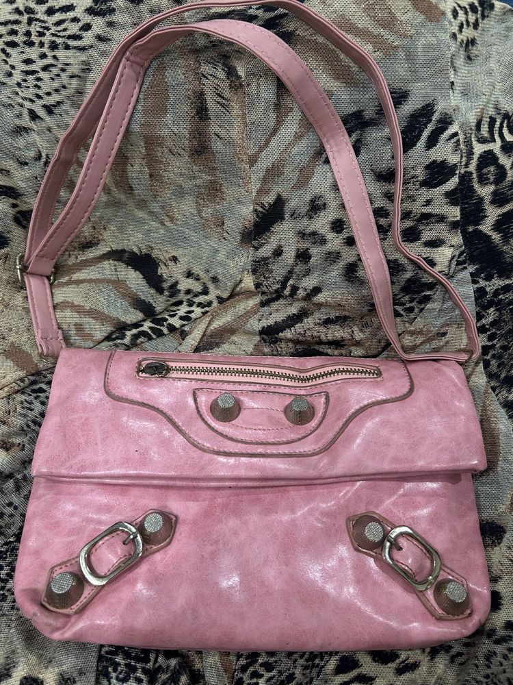 Baclencaiga Inspired Pink Envelope Clutch City Bag
