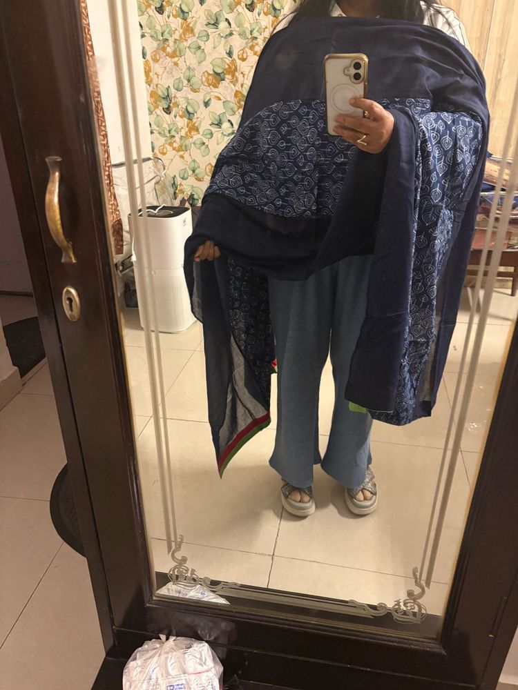 Elegant Navy Blue Dupatta
