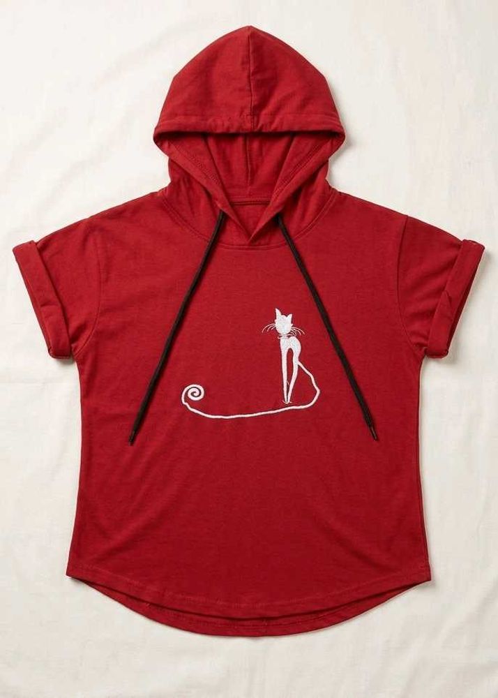 Cute Cat Graphic Hoodie T-Shirt