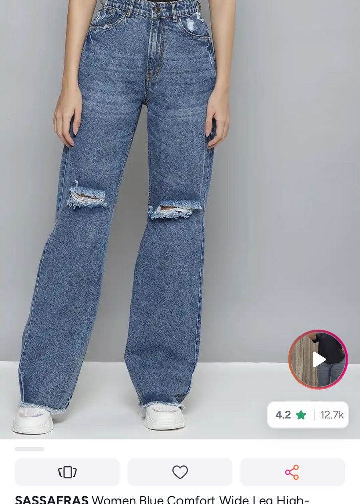 sassafras Stylish Blue Wide Leg Jeans