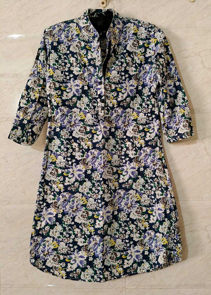 Floral Print Shirt Dress / Kurta